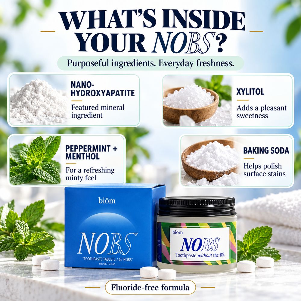 NOBS featured ingredients and packaging